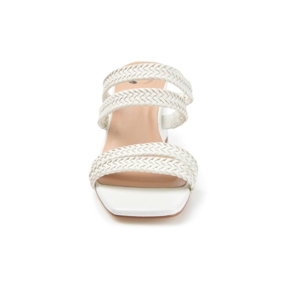 Journee Collection Womens Natia Pumps Block Heel, 9 Medium, WHITE , Size 9 - Picture 4 of 5